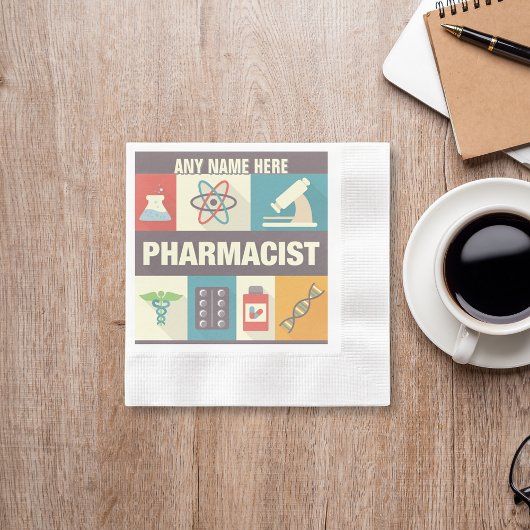 Serviette En Papier Pharmacien Professionnel Iconique Conçu