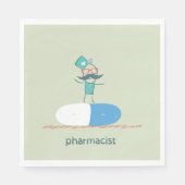 Serviette En Papier Pharmacien sur capsule de pilule bleue (Devant)