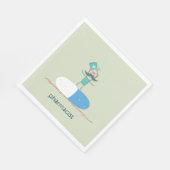 Serviette En Papier Pharmacien sur capsule de pilule bleue (Coin)