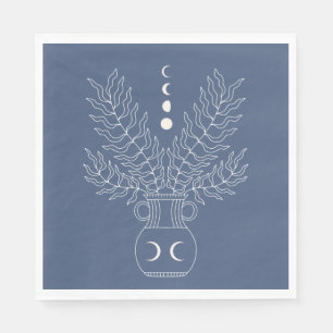 Serviette En Papier Phase de lune feuille alchimie feuillage urne ardo