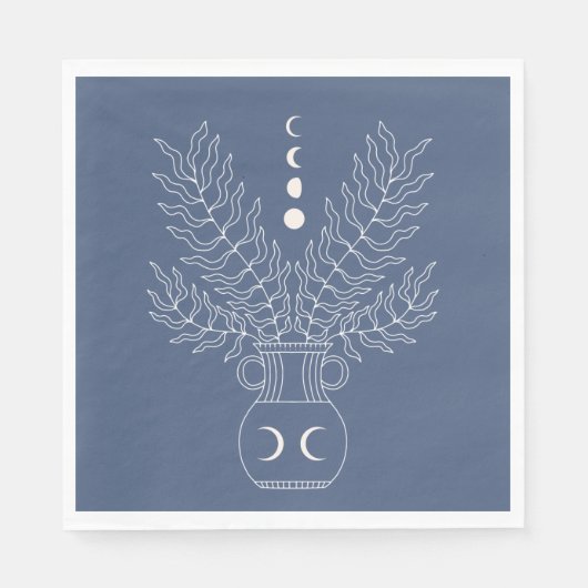 Serviette En Papier Phase de lune feuille alchimie feuillage urne ardo (Devant)