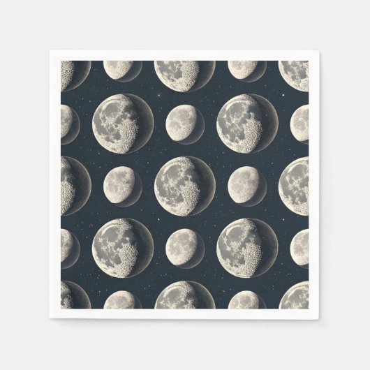 Serviette En Papier Phase Lunaire Céleste (2) (Devant)