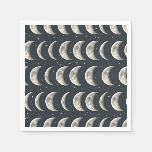 Serviette En Papier Phase Lunaire Céleste (3) (Devant)
