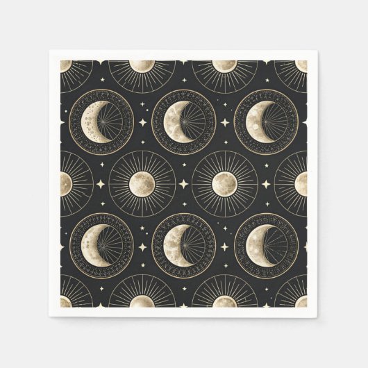 Serviette En Papier Phase Lunaire Céleste (5) (Devant)
