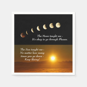 Serviette En Papier Phases de la lune Sun lève Citation Inspiration Na