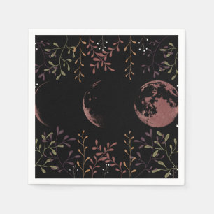 Serviette En Papier Phases de lune foncée