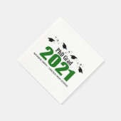 Serviette En Papier PhD Grad 2021 Graduation Caps & Diplomas (Vert) (Coin)