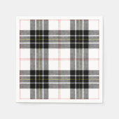 Serviette En Papier Pherson tartan noir blanc plaid (Devant)