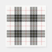 Serviette En Papier Pherson tartan noir blanc plaid (Devant)