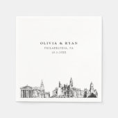 Serviette En Papier Philadelphia Skyline Mariage papier Cocktail Napki (Devant)