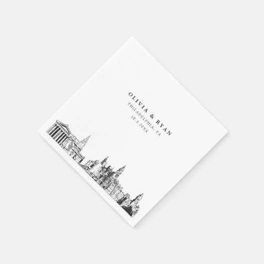 Serviette En Papier Philadelphia Skyline Mariage papier Cocktail Napki (Coin)