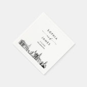 Serviette En Papier Philadelphia Skyline Modern Mariage Cocktail (Coin)