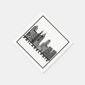Serviette En Papier Philadelphia Skyline Silhouette  (Coin)