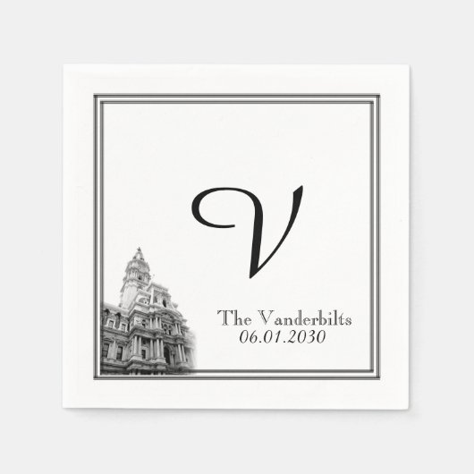 Serviette En Papier Philadelphie Destination Mariage Napkin (Devant)