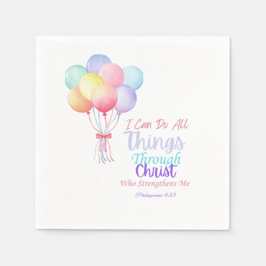 Serviette En Papier Philippiens 4:13 Bible Verse Napkins (Devant)