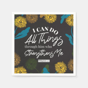Serviette En Papier Philippiens 4:13 noir ver