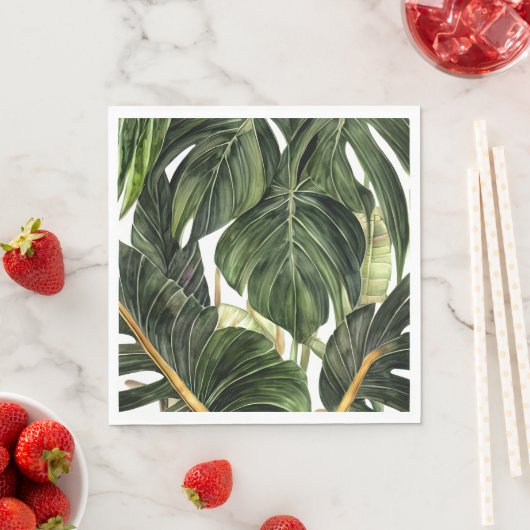 Serviette En Papier Philodendron tropical dans le style de Jean Tripty (En situation)