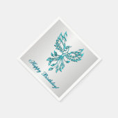 Serviette En Papier Phoenix bleu turquoise avec texte (Coin)