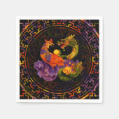 Serviette En Papier Phoenix et Dragon - en couleur (Devant)