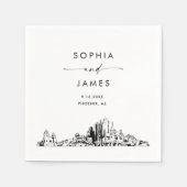 Serviette En Papier Phoenix Skyline Modern Mariage Cocktail (Devant)