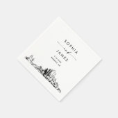 Serviette En Papier Phoenix Skyline Modern Mariage Cocktail (Coin)