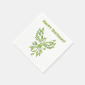 Serviette En Papier Phoenix vert se lève sur le noir (Coin)