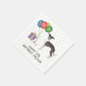 Serviette En Papier Phoque Et Blanc Greyhound Italien - Joyeux anniver (Coin)