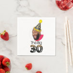 Serviette En Papier Photo 30th Birthday Modern Funny<br><div class="desc">Simple moderne 30e anniversaire Photo Black Gold design. Vous pouvez changer la photo facilement,  et si vous allez sur Cliquez pour customiser plus loin,  vous pouvez déplacer le Casquette d'anniversaire comme il fonctionne pour vous. Les produits correspondants se trouvent dans la collection 30th Birthday.</div>