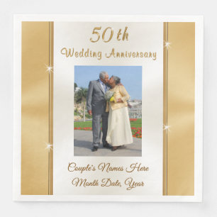 Serviette En Papier Photo 50e dîner Mariage serviettes