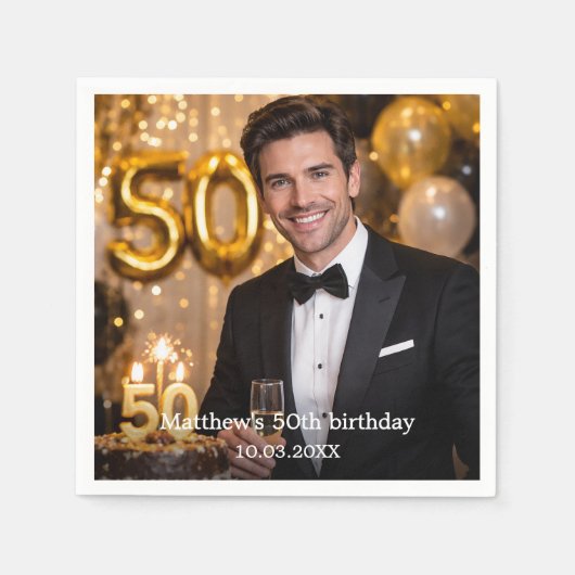 Serviette En Papier Photo birthday party (Devant)