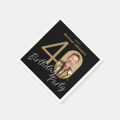 Serviette En Papier Photo Black Gold 40e anniversaire (Coin)