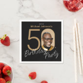 Serviette En Papier Photo Black Gold 50e anniversaire (En situation)