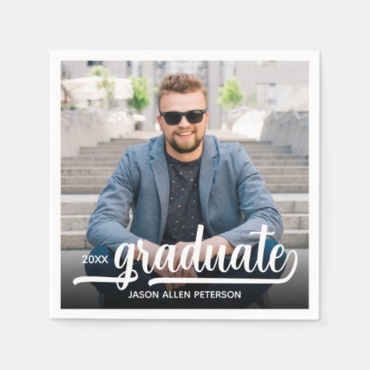 Serviette En Papier Photo Bold Graduate Script Graduate Party (Devant)
