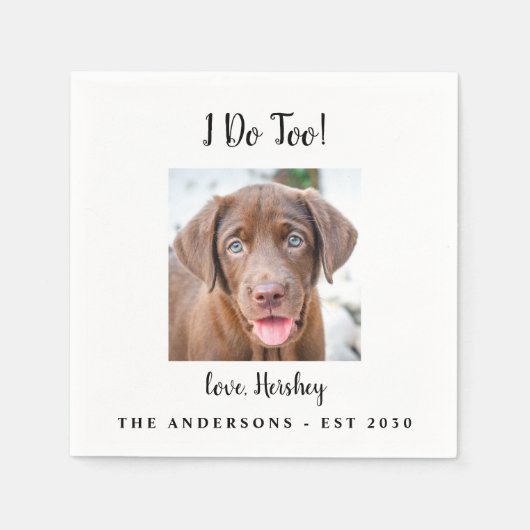 Serviette En Papier Photo Chien Personnalisé Moderne Je fais trop Mari (Devant)
