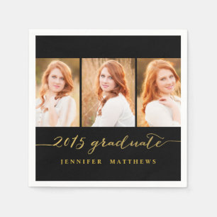 Serviette En Papier Photo Collage 2015 Graduation Party Papier Napkin