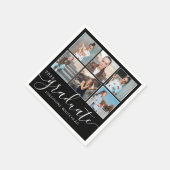 Serviette En Papier Photo Collage 2022 Graduate Party Black (Coin)