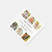 Serviette En Papier Photo collage blanc fête d'anniversaire (Coin)