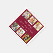 Serviette En Papier Photo collage bordeaux fête d'anniversaire (Coin)