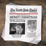 Serviette En Papier Photo Collage Père Noël Newspaper Christmas Funny<br><div class="desc">Extra Extra Lisez tout à ce sujet. The North Pole Times vous apporte les derniers et les plus grands articles d'actualité du Pôle Nord, salutations à tous avec cette façon aimable et amusante d'envoyer de Joyeux voeux de Noël et de Joyeuses Fêtes à vous et à vous. Ce design vous...</div>