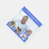 Serviette En Papier Photo collage royal bleu fête d'anniversaire (Coin)