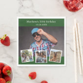 Serviette En Papier Photo collage vert émeraude fête d'anniversaire (En situation)