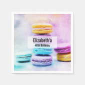 Serviette En Papier Photo Colorful Delicious Macarons Anniversaire (Devant)