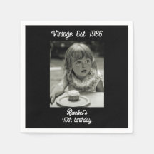 Photo d'anniversaire vintage noir et blanc