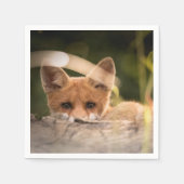 Serviette En Papier Photo de Cute Little Orange Fox (Devant)