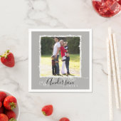 Serviette En Papier Photo de famille Ajouter un nom Grey (En situation)