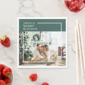 Serviette En Papier Photo de famille moderne | Joyeux Joyeux Joyeux Bé (En situation)