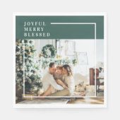 Serviette En Papier Photo de famille moderne | Joyeux Joyeux Joyeux Bé (Devant)