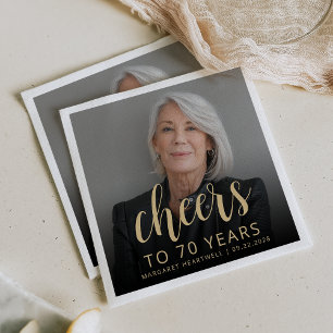 Serviette En Papier Photo de fête d'anniversaire 70 ans Tchin