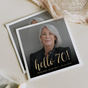 Serviette En Papier Photo de fête d'anniversaire 70 Soixante-dixième