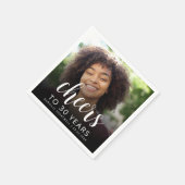 Serviette En Papier Photo de fête du 30e anniversaire Scripts blancs (Coin)